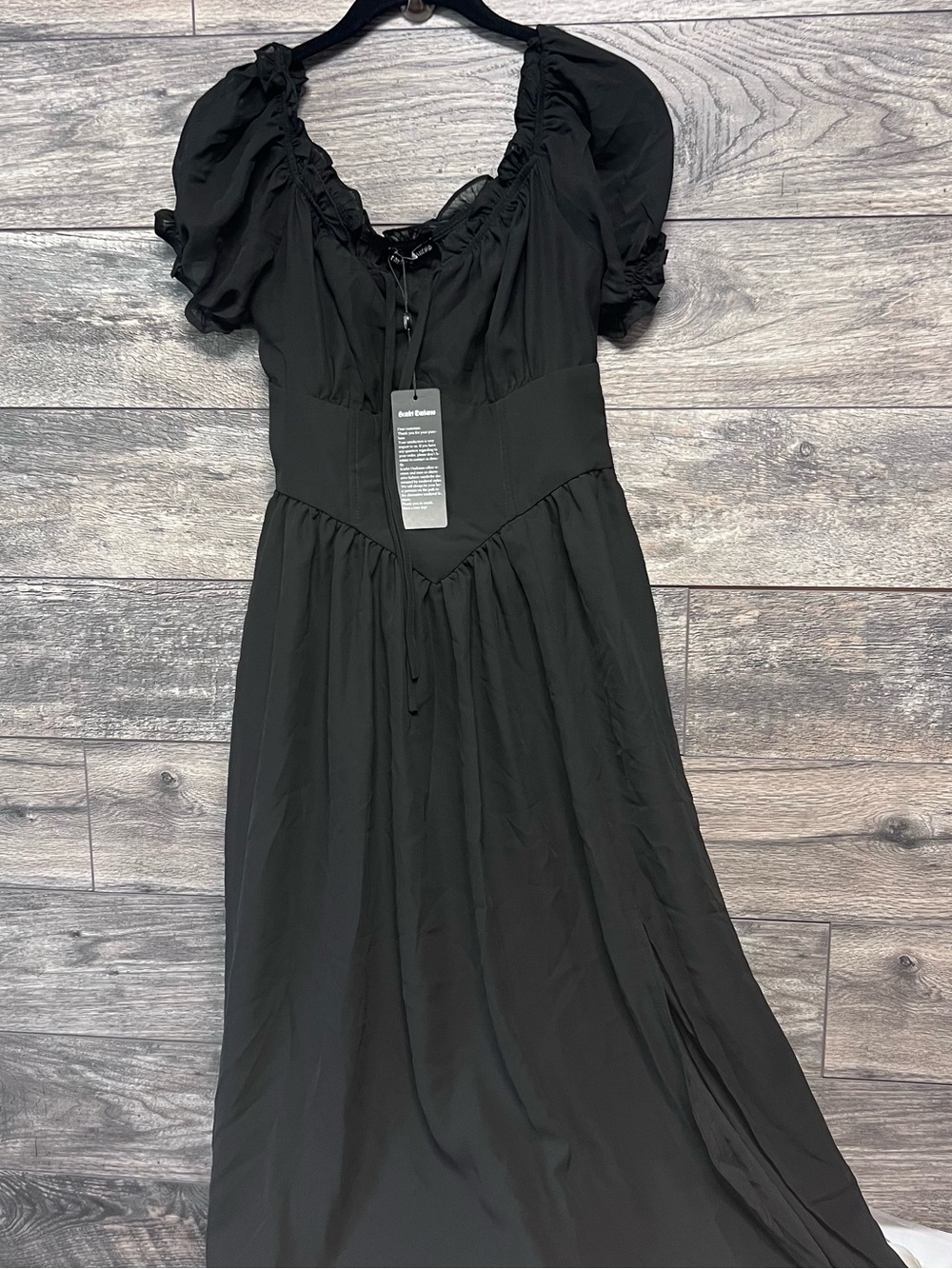 NWT Scarlet Darkness Black Corset Maxi Dress M Gothic